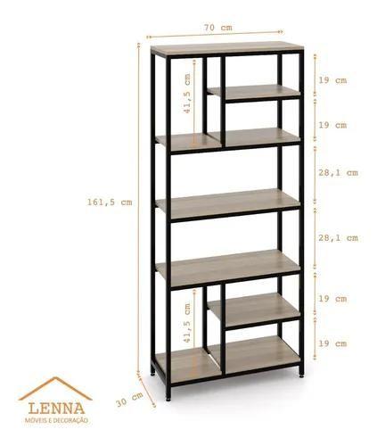 Imagem de Estante Modular Estilo Industrial, AÇO/MDF