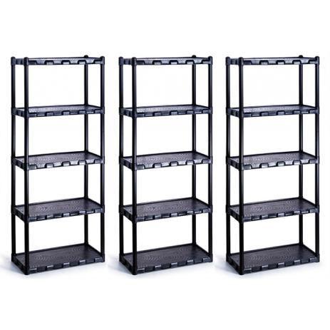 Imagem de Estante Modular Organizadora Em Plástico 5 Prateleiras Preto 872