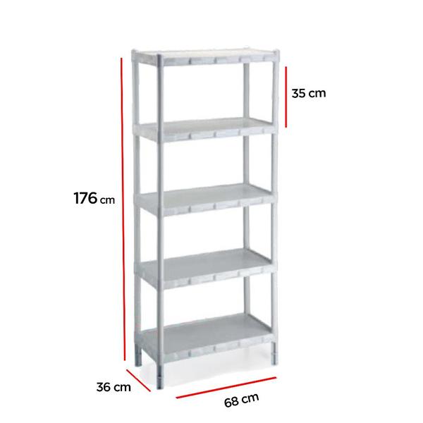 Imagem de Estante Modular Plástica Branca 5 Prateleiras