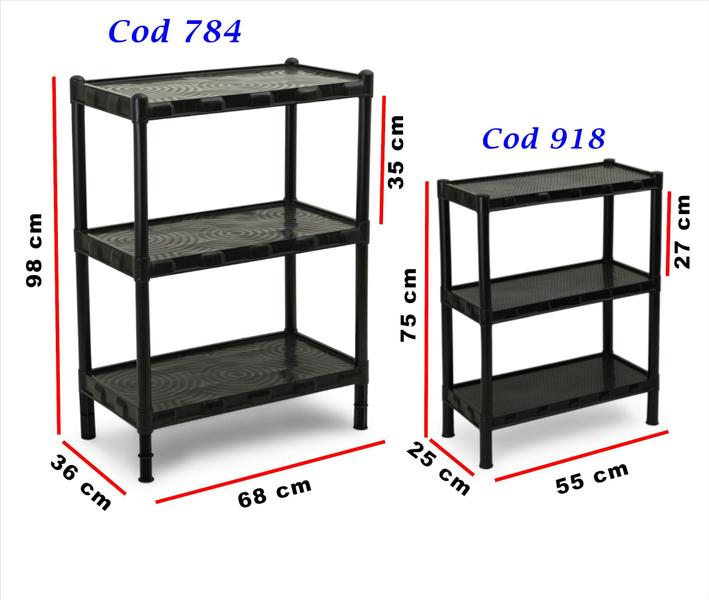 Imagem de Estante Modular Preta Com 3 Prateleiras Plástico Agraplast