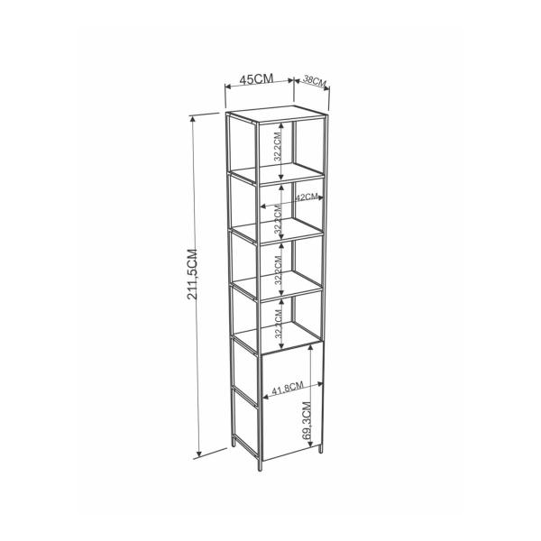 Imagem de Estante Multiuso 1 Porta Steel Quadra Artesano