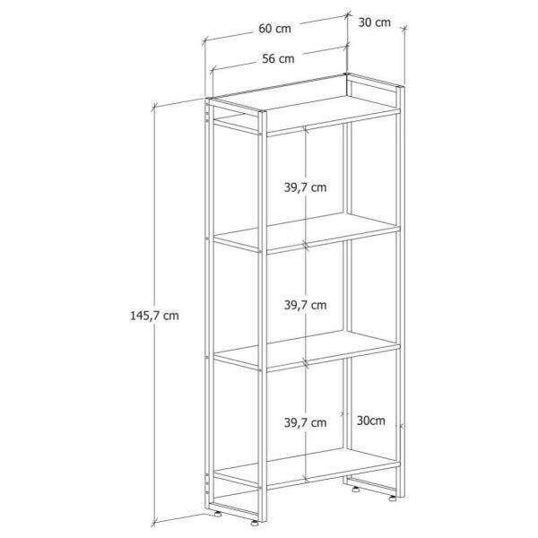 Imagem de Estante Multiuso 4 Prateleiras 60cmx146cm Dynamica Compace