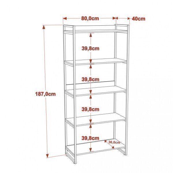 Imagem de Estante Multiuso 5 Prateleiras 187x80cm Industrial Kuadra Compace