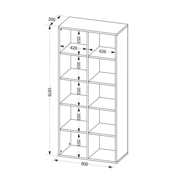 Imagem de Estante Multiuso Clean 187,8 cm x 90 cm Artany