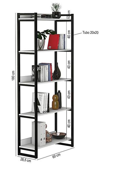 Imagem de Estante Multiuso Denver P/ Livros Office Preto/Castanho