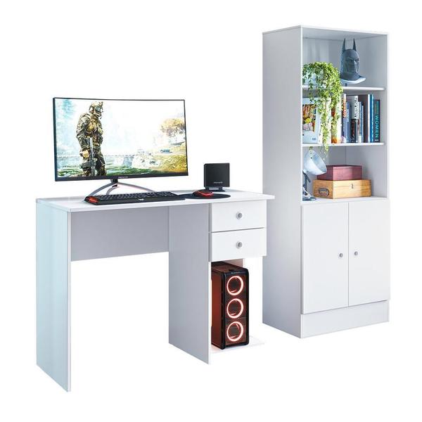 Imagem de Estante Multiuso Gamer 2 Portas 3 Prateleiras Branco - FdECOR