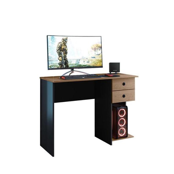 Imagem de Estante Multiuso Gamer 2 Portas 3 Prateleiras Preto/Carvalho - FdECOR