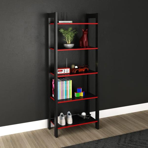 Imagem de Estante Multiuso ME4166 Preto/Vermelho Tecnomobili