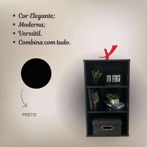 Imagem de Estante Multiuso para Livros Baixa 2 Prateleiras 81cmx45cm