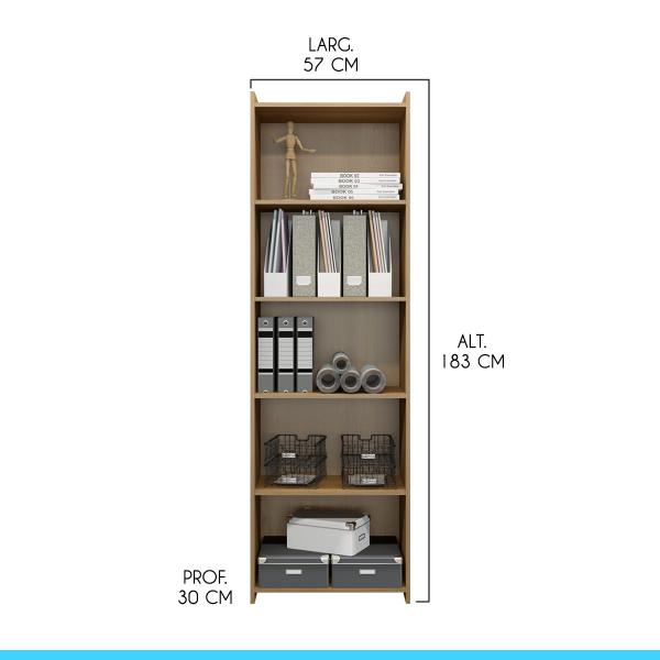 Imagem de Estante Multiuso Pequena 57x183cm Carvalho 0700