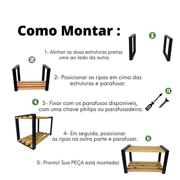 Imagem de Estante Multiuso Sapateira Porta Objetos Plataforma Madeira Preto