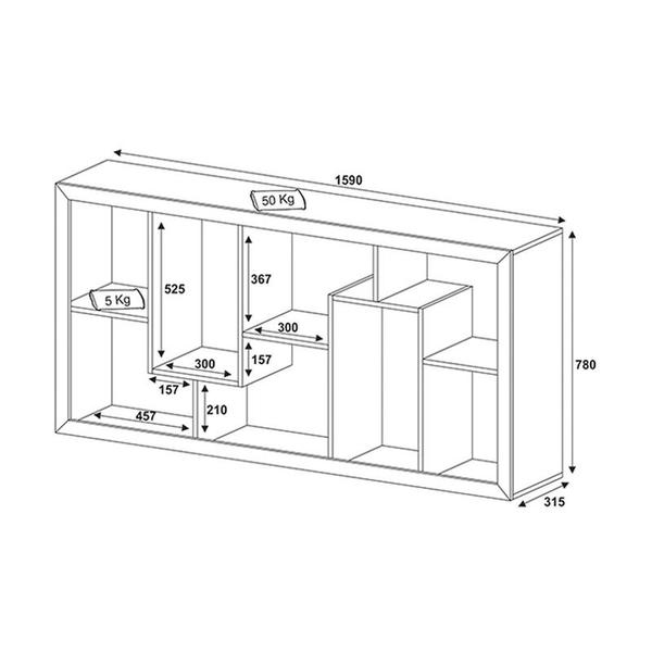 Imagem de Estante Organizadora 78x159x31,5 cm Amêndoa Tecnomobili