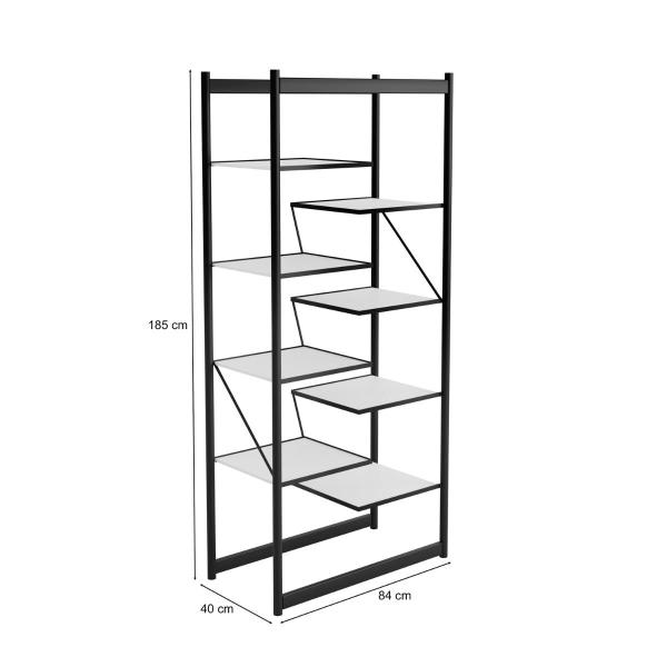 Imagem de Estante Organizadora Innovare Industrial 8 Prateleiras Multiuso Preto/Branco