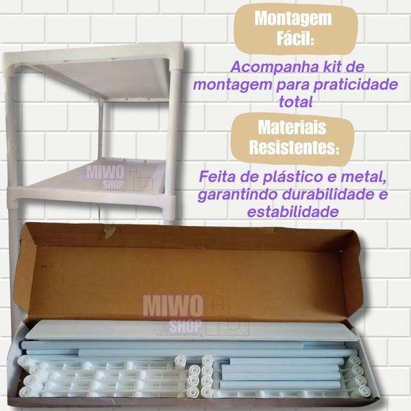 Imagem de Estante Organizadora Multiuso Duas Prateleiras Rack Máquina de Lavar Lavanderia Banheiro