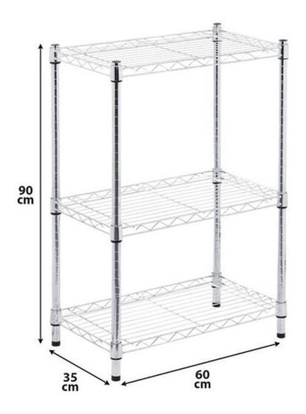 Imagem de Estante Organizadora Multiuso Metal 90X60X35Cm - Cromada