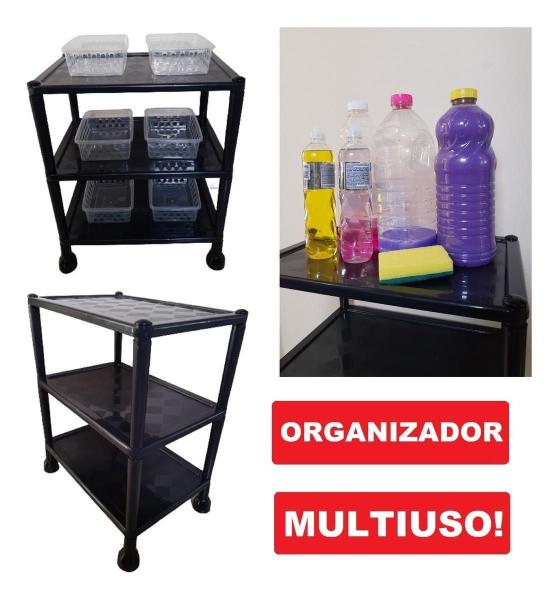 Imagem de Estante Organizadora Multiuso Prateleira Com 3 Andares