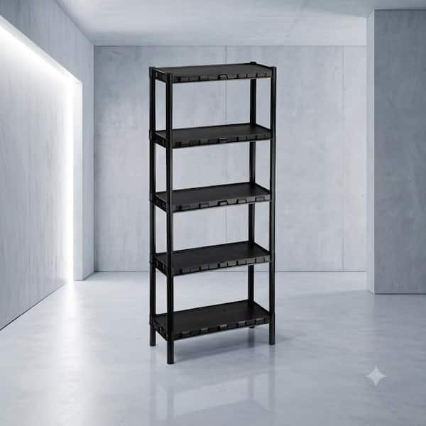 Estante Organizadora Preta Plástica Agraplast 5 Prateleiras Modular Fácil Montagem 872 Estante Organizadora Preta Plástica Agraplast 5 Prateleiras Modular Fácil Montagem 872