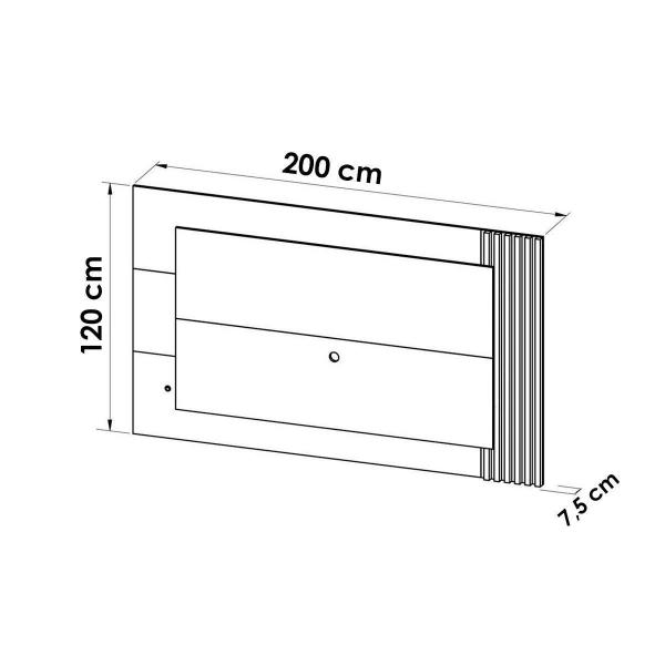 Imagem de Estante p/ Sala até 42 Pol PL3004/RA2003 Ripado c/ 2 Gavetas 115x150cm Natural/Off White - Tecno Mobili