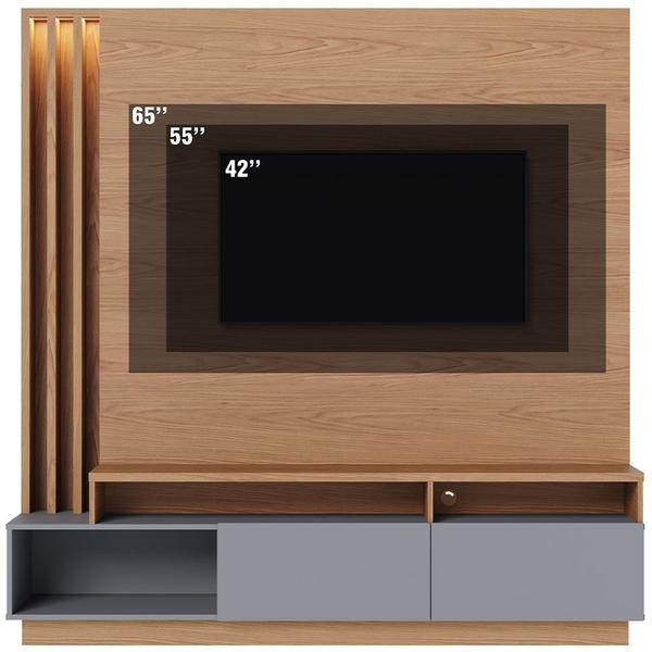 Imagem de Estante Painel Para TV 65 Pol com LED Alencar C04 Freijó Cinza Fosco - Lyam Decor