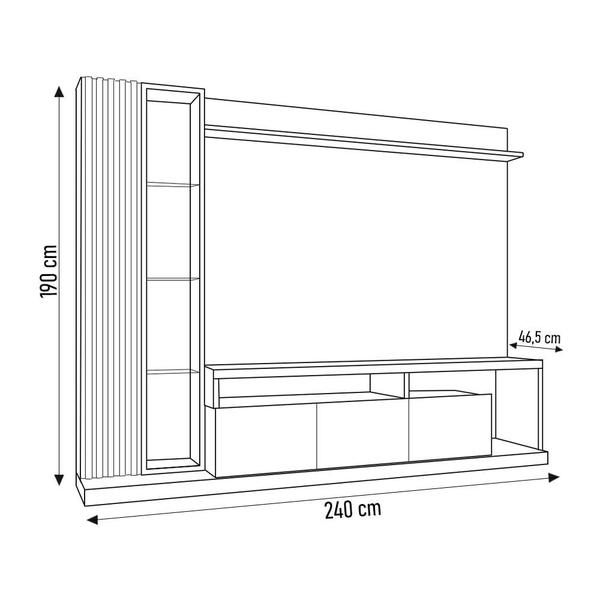 Imagem de Estante Painel Para TV 75 Pol. Ripado Fausto C01 Mel/Cacao - Mpozenato