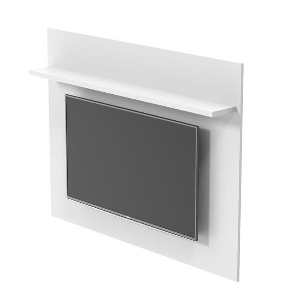 Imagem de Estante Painel Suspenso Topazio TV 40 42 43 47 48 50 55 Polegadas Prateleira Decorativa Quarto Sala Estar Simples - Branco/Acetinado- RPM