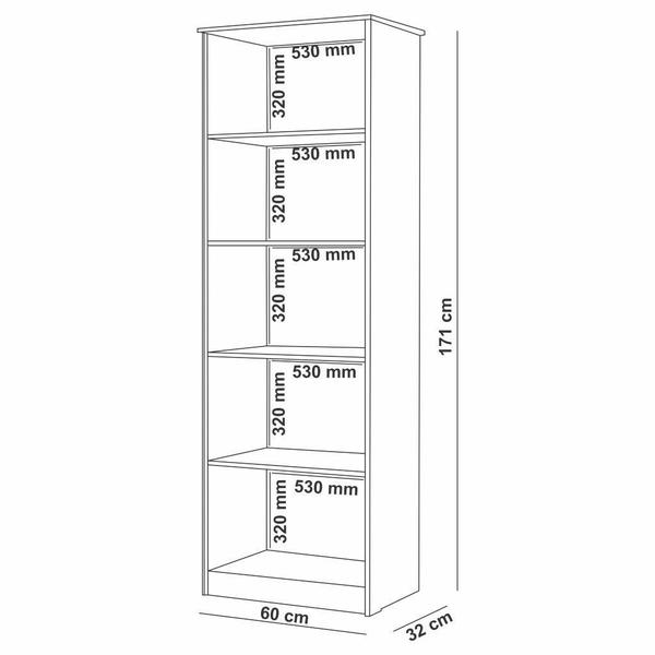 Imagem de Estante Para Escritório OFF Com Prateleiras Para Objetos e 2 Portas Cor Off White/Nature