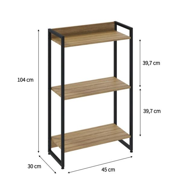 Imagem de Estante para Livro Industrial 3 Prateleiras 104cmx60cm