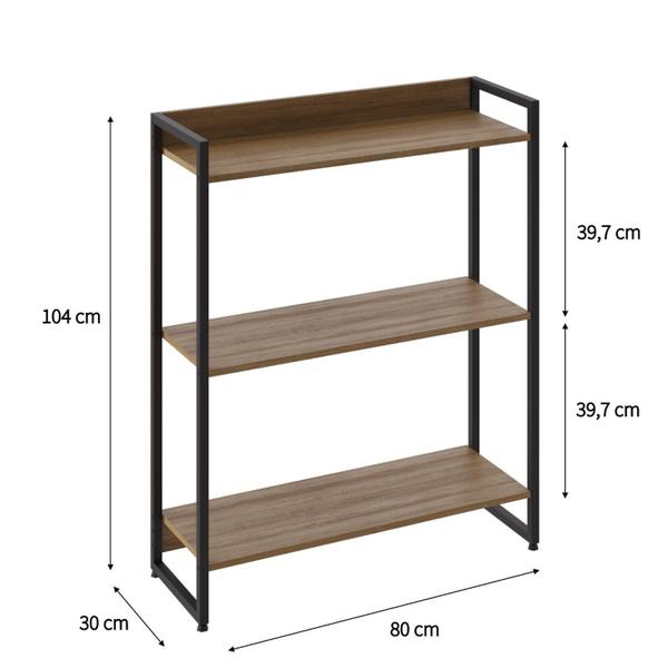 Imagem de Estante para Livro Industrial 3 Prateleiras 104cmx80cm