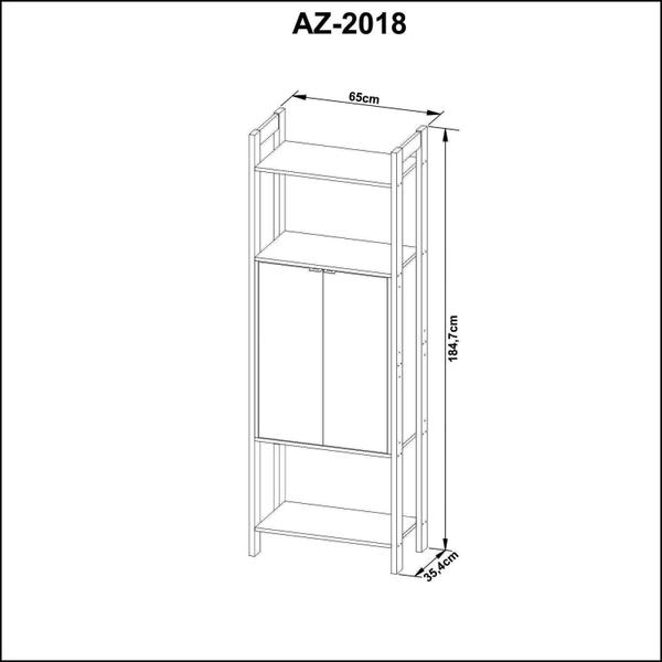 Imagem de Estante para Livros 2 Portas Centro 185cmx65cm Haia Yescasa