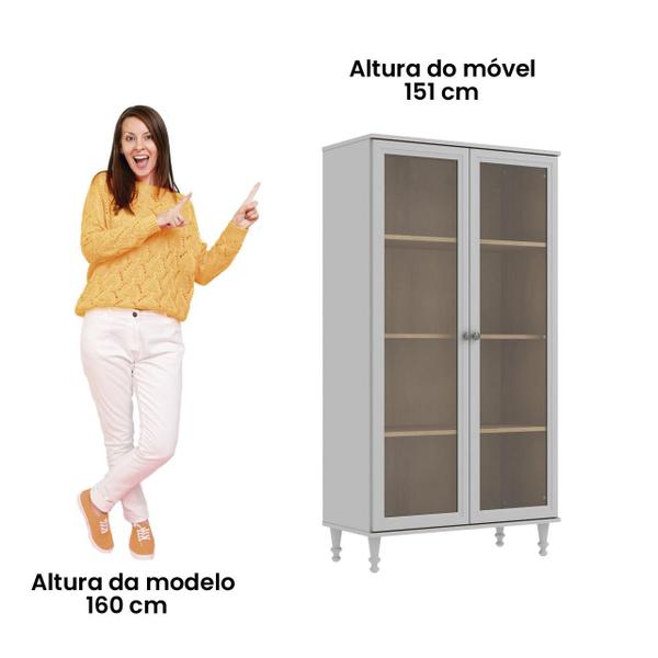 Imagem de Estante Para Livros 2 Portas Vidro Ditália E-957