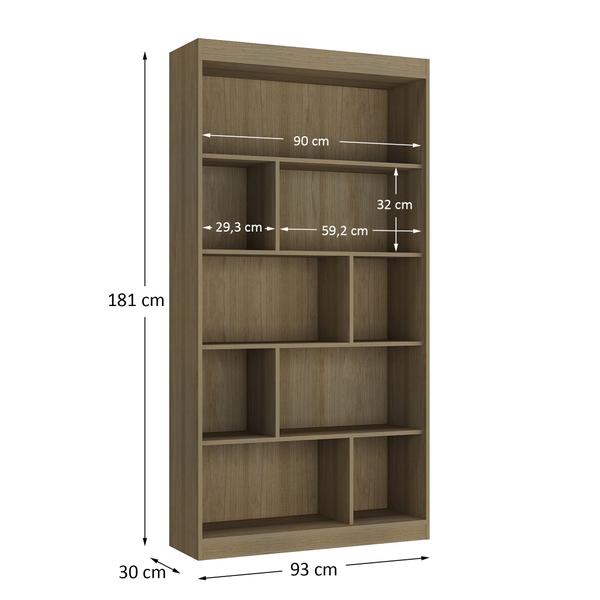 Imagem de Estante para Livros 4 Prateleiras 181cmx186cm Home Office Espresso Móveis