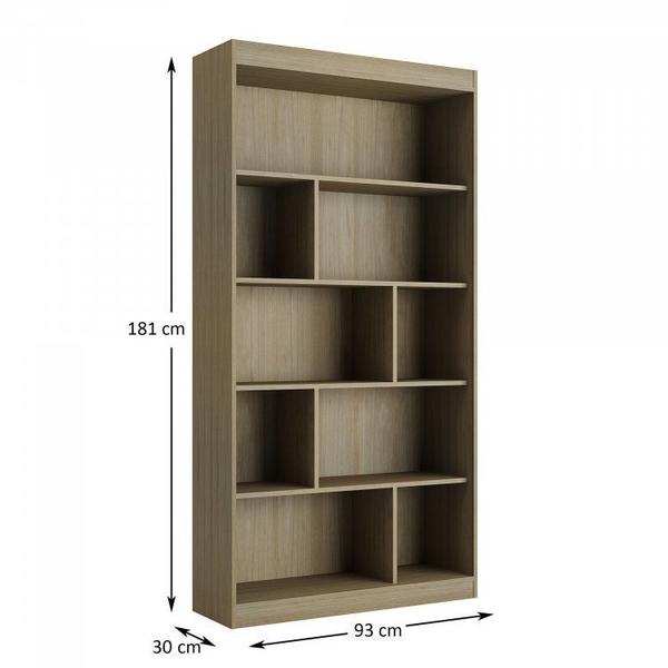 Imagem de Estante para Livros 4 Prateleiras 181cmx186cm Home Office Espresso Móveis