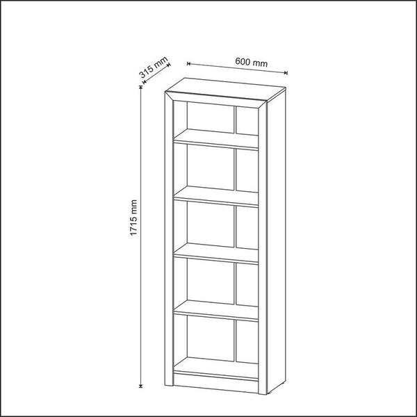 Imagem de Estante Para Livros 60x171,5x31,5 cm Nogal Tecnomobili