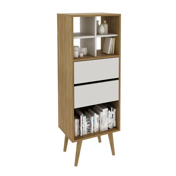 Imagem de Estante Para Livros Alta 45x125x33 cm Natural/Off White