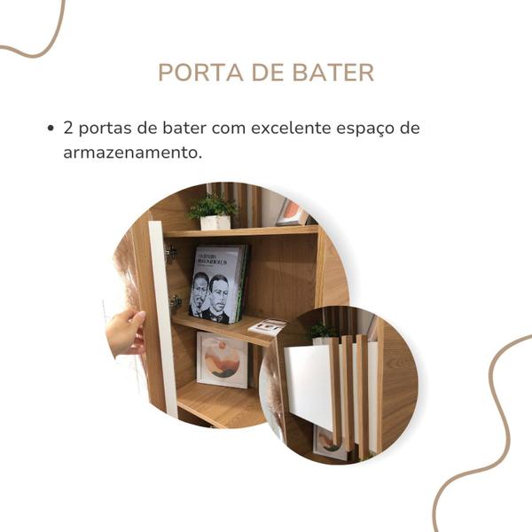 Imagem de Estante para Livros com 2 Portas Arbos Olmo/Branco