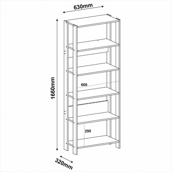 Imagem de Estante para Livros com 5 Nichos Match Artely