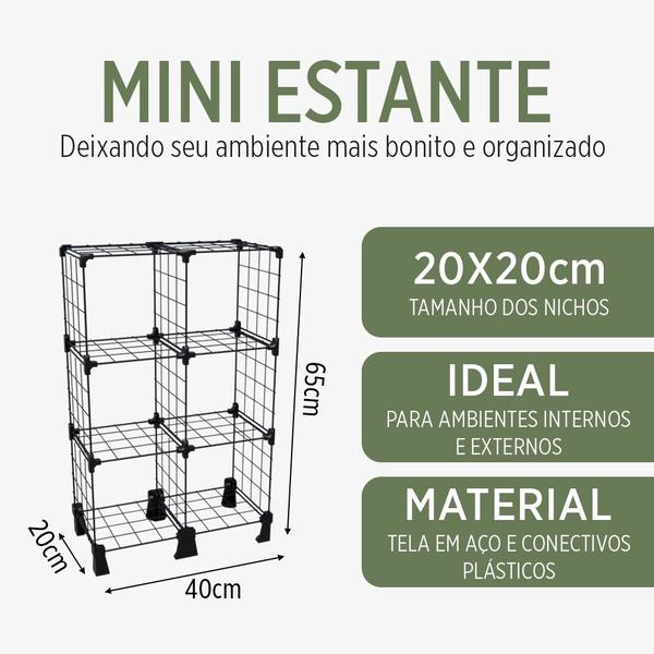 Imagem de Estante para Livros e Plantas Organizadora Multifuncional 6 Nichos de 20cm 65cm Altura