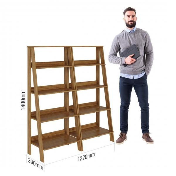 Estante para Livros Escada 140cmx122cm 4 Prateleiras Tok Yescasa Imagem de Estante para Livros Escada 140cmx122cm 4 Prateleiras Tok Yescasa