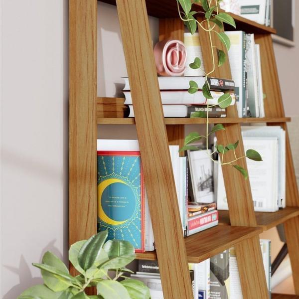 Estante para Livros Escada 140cmx122cm 4 Prateleiras Tok Yescasa Imagem de Estante para Livros Escada 140cmx122cm 4 Prateleiras Tok Yescasa