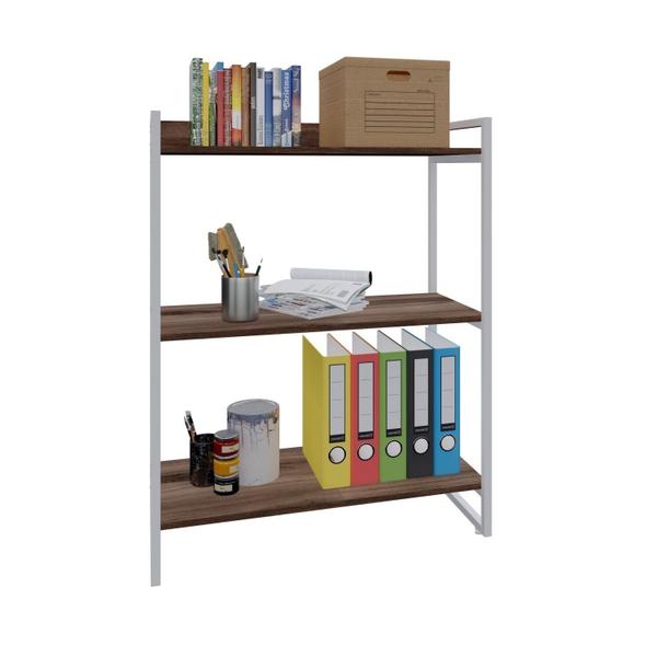 Imagem de Estante para Livros Industrial 104cmx80cm 3 Prateleiras Kuadra