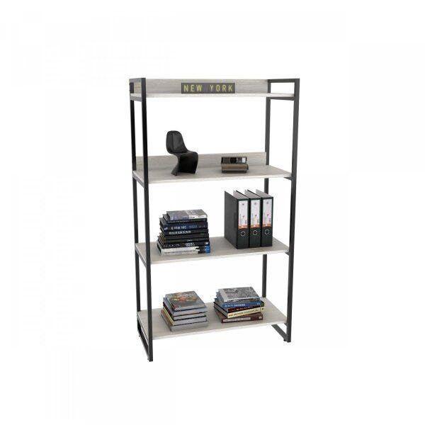 Imagem de Estante para Livros Industrial 145cmx80cm 4 Prateleiras Kuadra