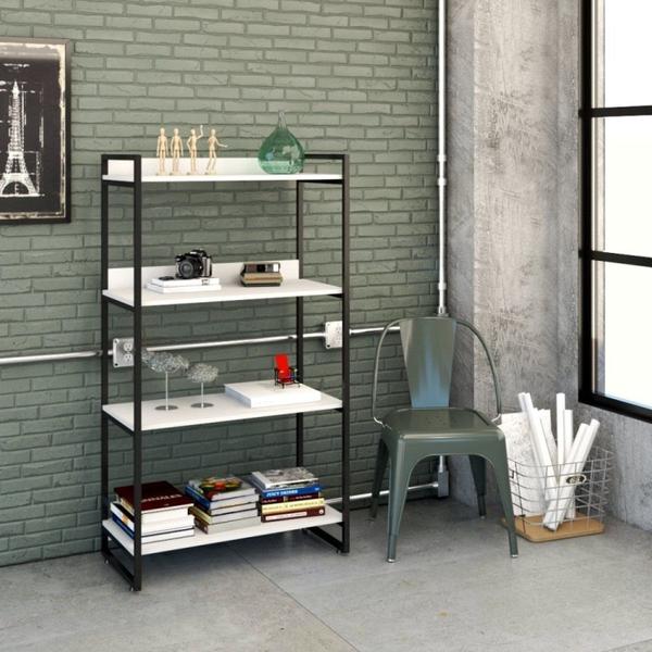 Imagem de Estante para Livros Industrial 145cmx80cm 4 Prateleiras Kuadra