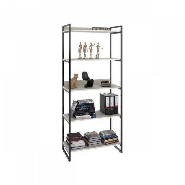 Imagem de Estante para Livros Industrial 187cmx80cm 5 Prateleiras Kuadra