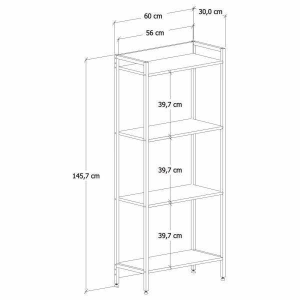 Imagem de Estante para Livros Industrial Aço Multiuso 4 Prateleiras 146cmx60cm Active Yescasa