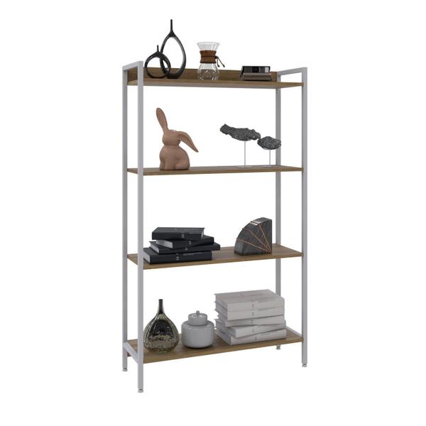 Imagem de Estante para Livros Industrial Aço Multiuso 4 Prateleiras 146cmx80cm Active Yescasa