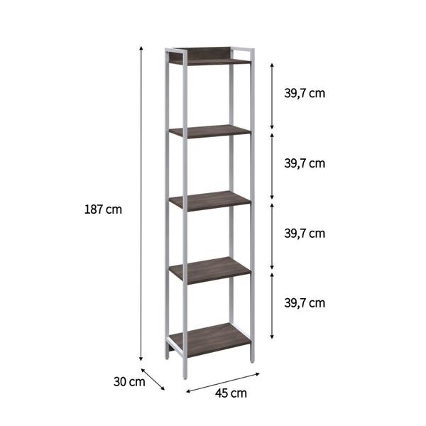 Imagem de Estante para Livros Industrial Aço Multiuso 5 Prateleiras 187cmx45cm Active Yescasa