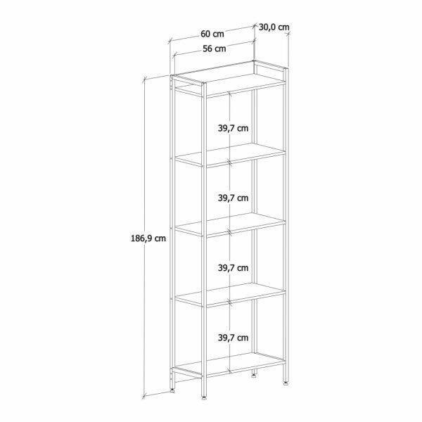 Imagem de Estante para Livros Industrial Aço Multiuso 5 Prateleiras 187cmx60cm Active Yescasa