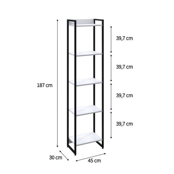 Imagem de Estante para Livros Industrial Multiuso 5 Prateleiras 187x45cm Dynamica Yescasa