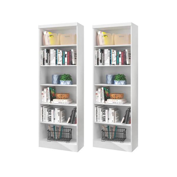 Imagem de Estante Para Livros Modular Biblioteca Branco - Fenix