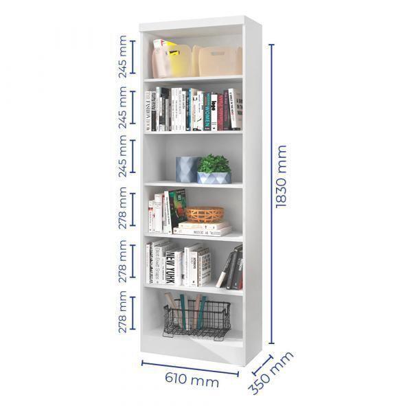 Imagem de Estante Para Livros Modular Biblioteca Branco - Fenix